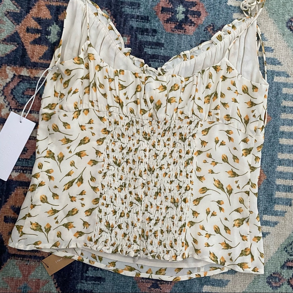 Reformation Cream and Red Patterned Top - Picture 11 of 11